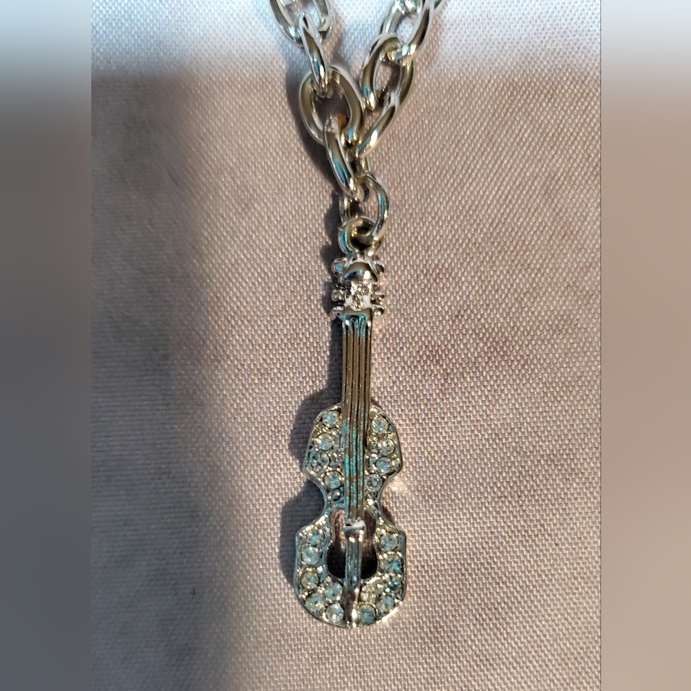 Violin Bracelet Silvertone NWT
